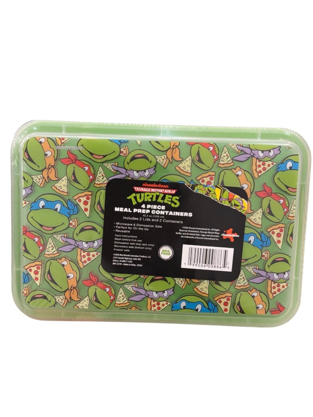 Nickelodeon Teenage Mutant Ninja Turtles Green Meal Prep Containers Set